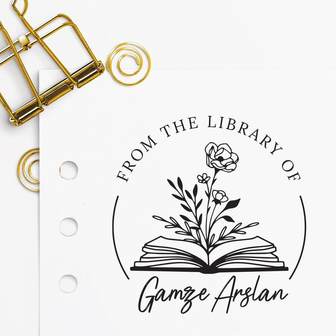 Çiçekli Kitap Mührü