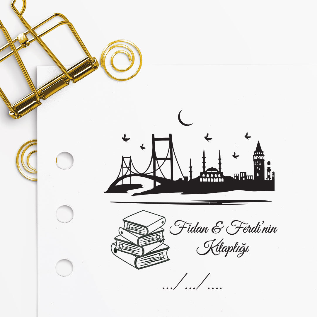 İstanbul Manzaralı Kitap Mührü