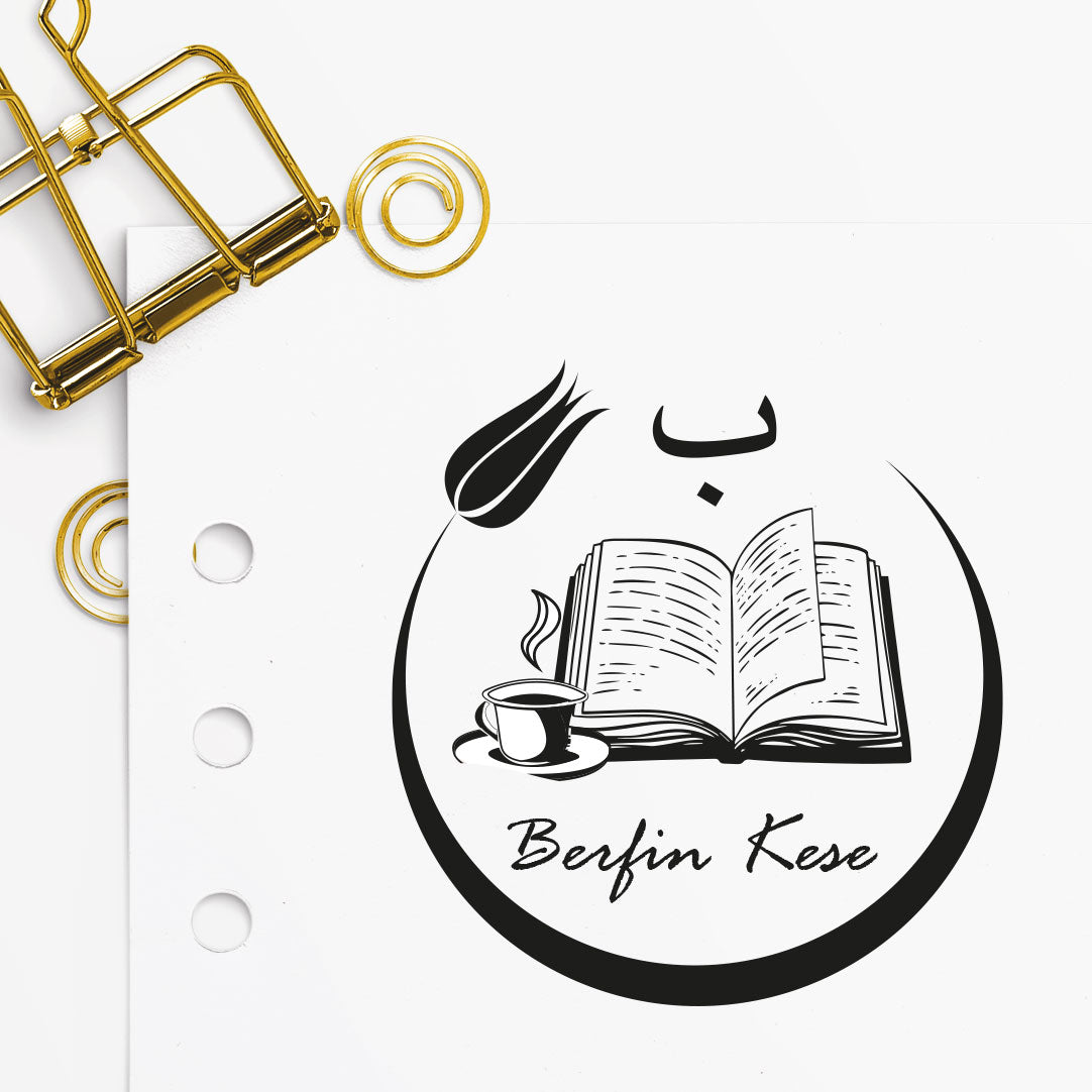 Kitaplı Kahveli Arapça Yazılı Mühür