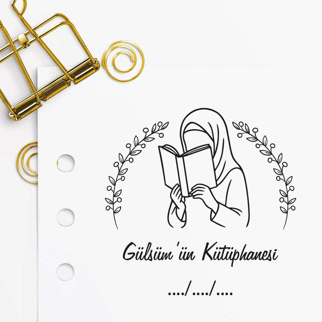 Kitap Okuyan Tesettürlü Kadın Mührü