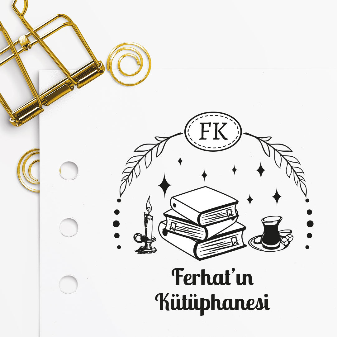Çerçeveli Mum Işığında Kitapsever Mührü