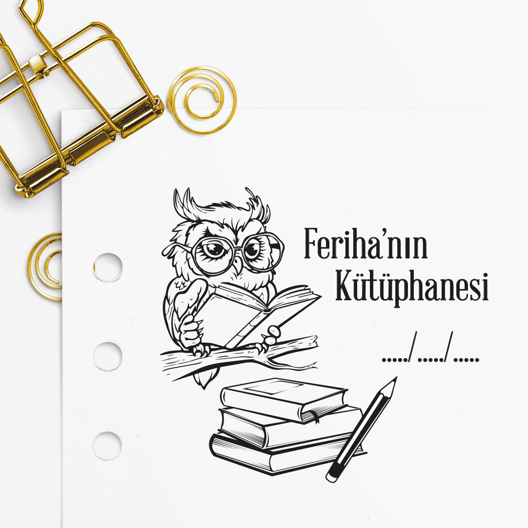 Kitap Okuyan Baykuş Mührü