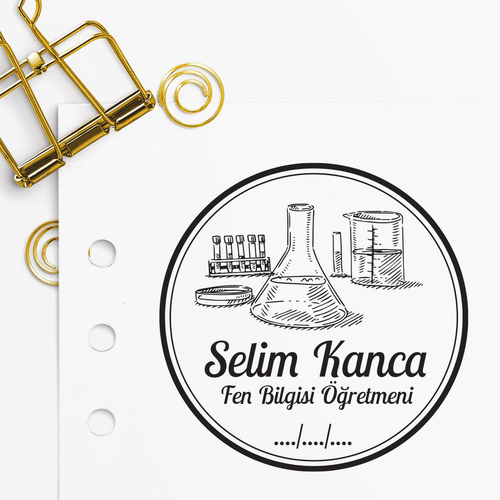 Çerçeveli Fen Bilgisi Öğretmeni Mührü