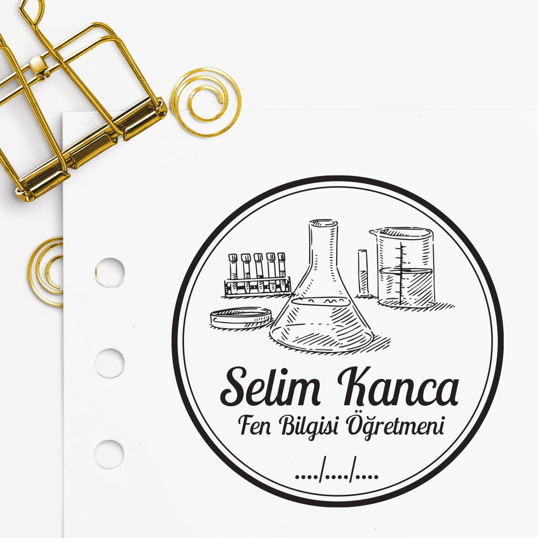 Çerçeveli Fen Bilgisi Öğretmeni Mührü