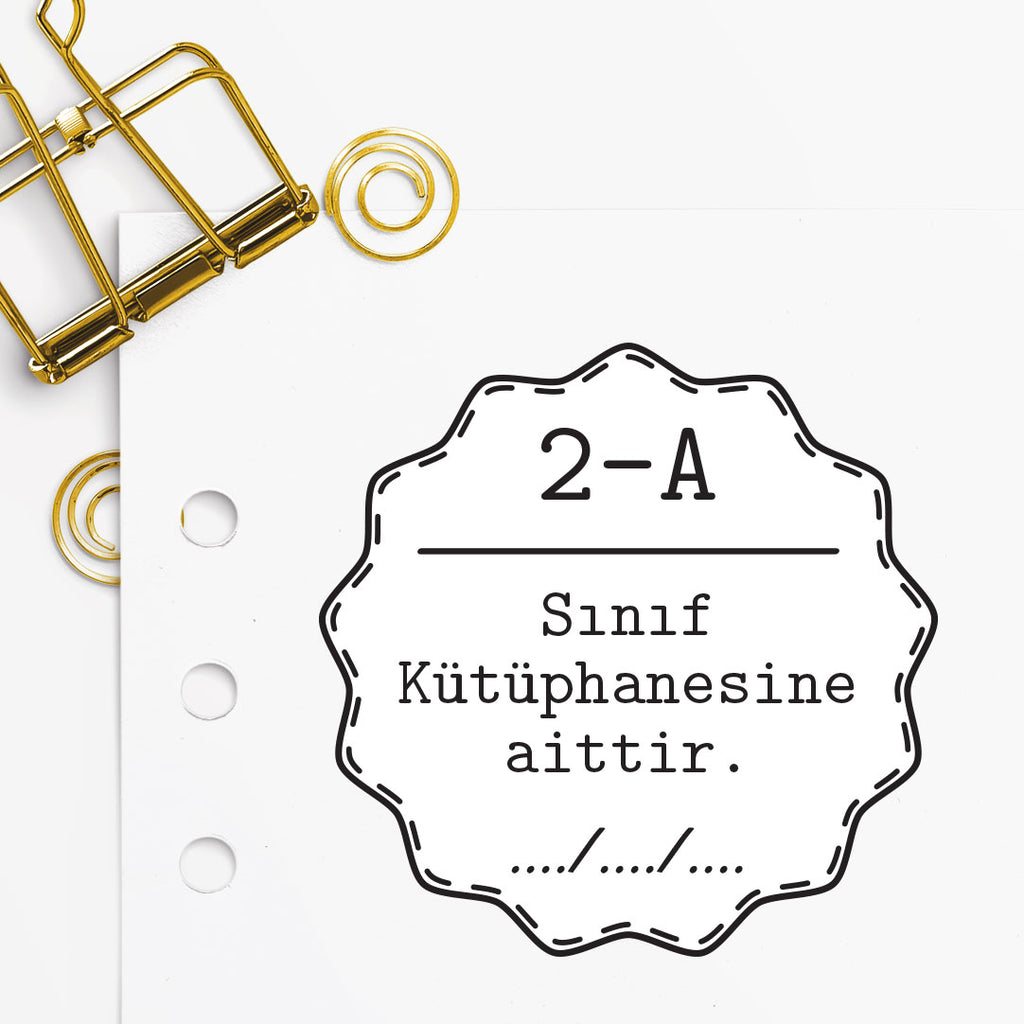 Çerçeveli 'Sınıf Kütüphanesine Aittir' Mührü