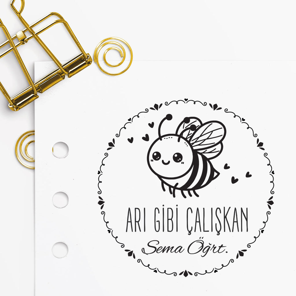 Çerçeveli Arı Gibi Çalışkan Mührü