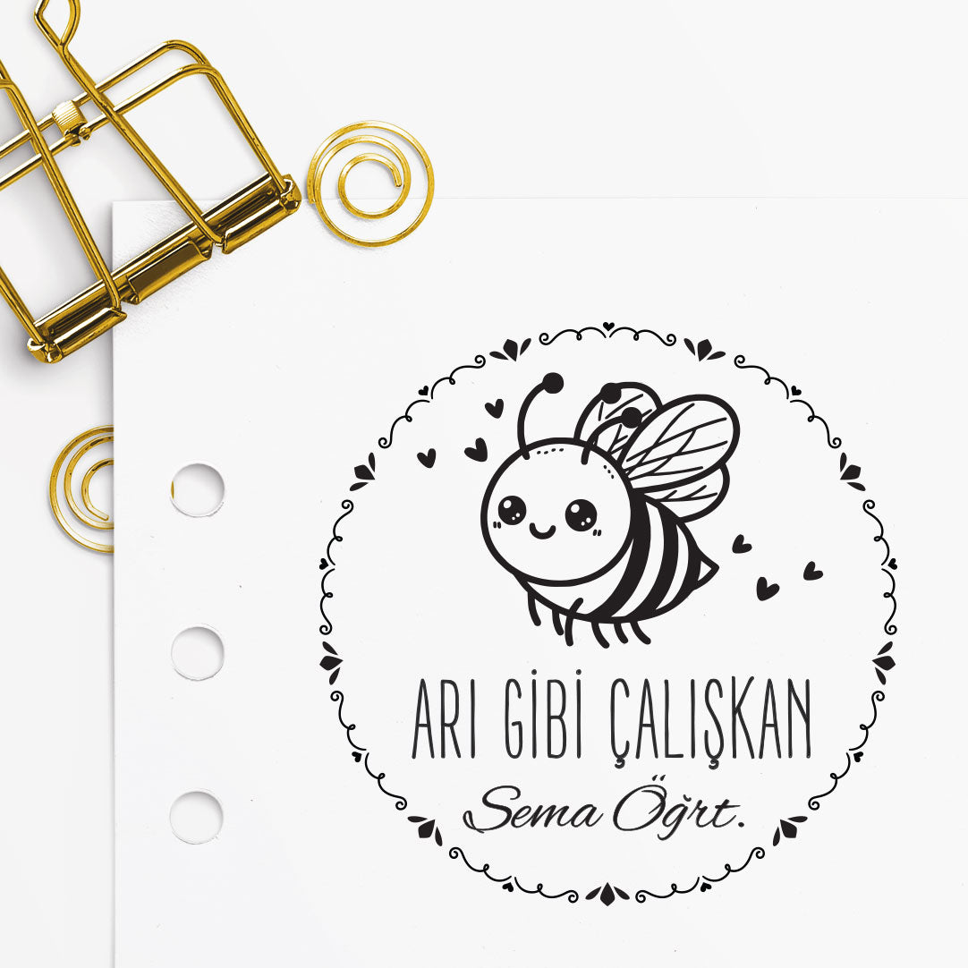 Çerçeveli Arı Gibi Çalışkan Mührü