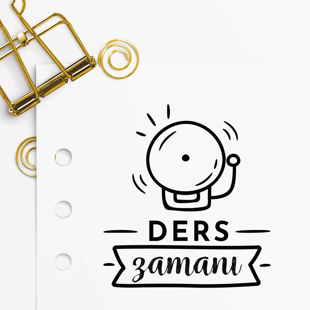 Ders Zamanı mührü tasarım detayı, 'Ders Zamanı' yazısı çizimi