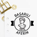 Çerçeveli Heykelli Başarılı Aferin Mührü