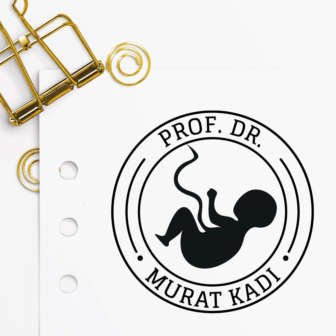 Çerçeveli Kadın Doğum Doktoru Mührü
