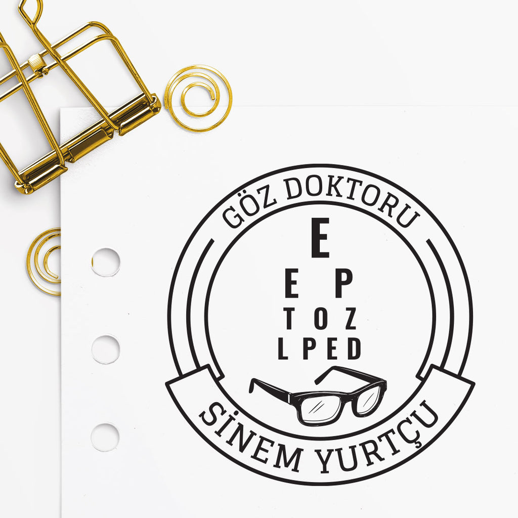 Çerçeveli Göz Doktoru Mührü