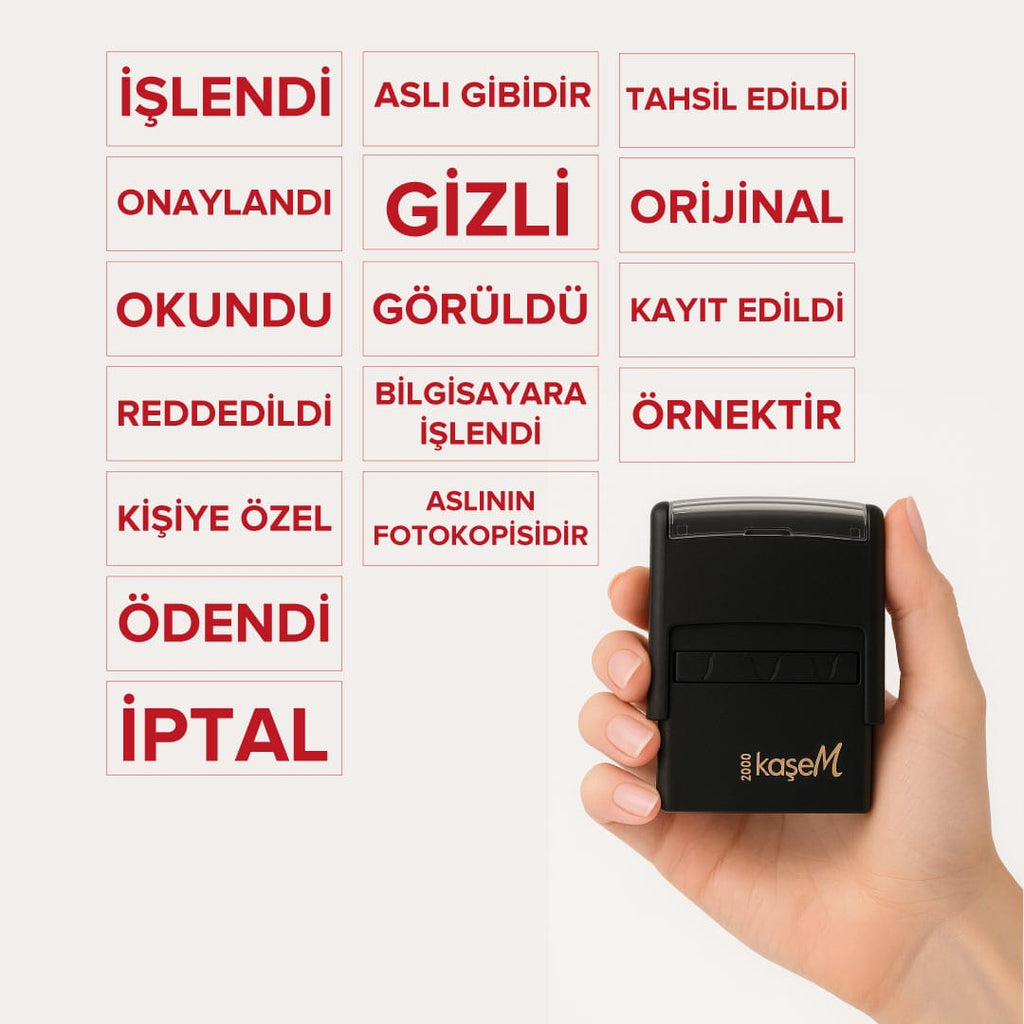 İşlendi, Okundu, Aslı Gibidir vb. Hazır Kaşe – İş yeri / Ofis / Şirket / Evrak Kaşesi