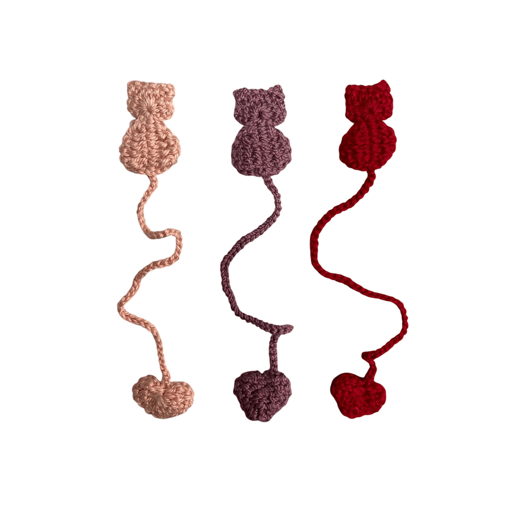 Amigurumi Örgü Kedili Kitap Ayracı